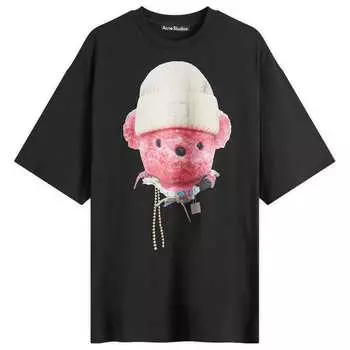 Футболка Acne Studios Exford Face Teddy Bear T-Shirt, черный