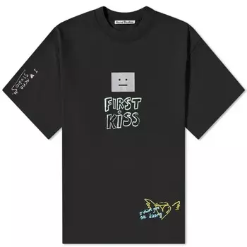 Футболка Acne Studios Exford Scribble Face, черный