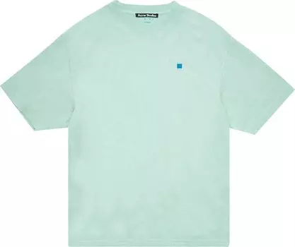Футболка Acne Studios Face Logo Patch Crewneck T-Shirt 'Sea Foam Green', зеленый