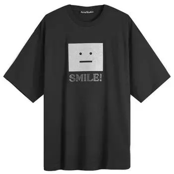 Футболка Acne Studios Face Smile T-Shirt, черный