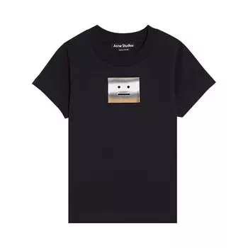 Футболка Acne Studios Kids Logo T-Shirt Black, черный