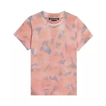 Футболка Acne Studios Kids Mini Cloud Print Nash Face Patch T-Shirt Peach Orange, оранжевый