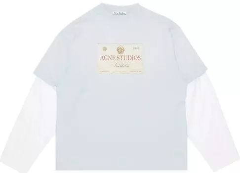 Футболка Acne Studios Layered Print T-Shirt 'Light Grey', серый