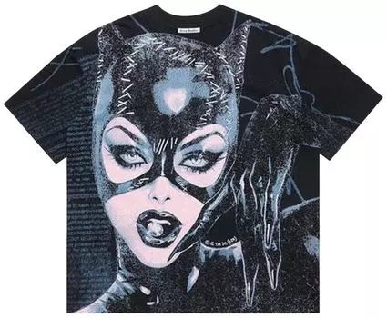 Футболка Acne Studios Logo Jacquard Ribbed Collar T-Shirt 'Black', черный