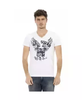 Футболка Action с v образным вырезом Trussardi, белый