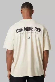 Футболка active oversize one more rep Boohoo, песочный