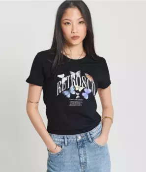 Футболка Adelina Retro Jeans, черный