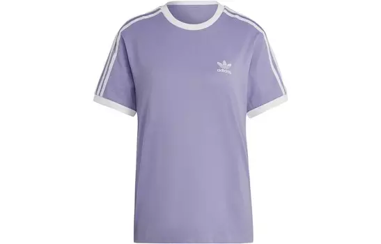 Футболка Adicolor Classics с тремя полосками, фиолетовая Adidas Originals