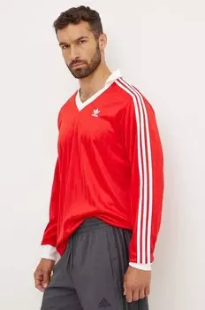 Футболка Adicolor Пике с длинным рукавом adidas Originals, красный