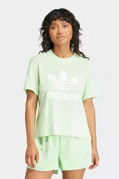Футболка adicolor с изображением трилистника свободного кроя Adidas Originals, зеленый