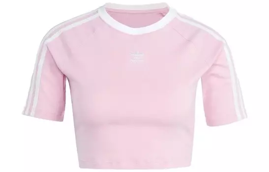 Футболка ADICOLOR THREE STRIPES женская розовая Adidas Originals