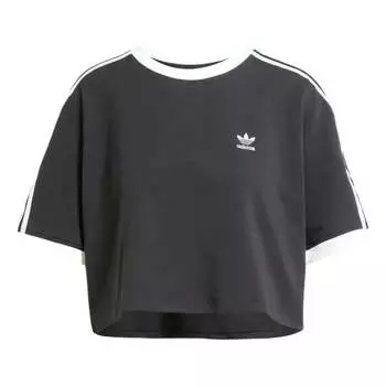 Футболка adidas 3s Loose Crop Top 'Black', черный