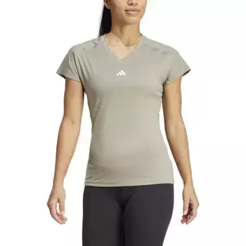 Футболка adidas Aeroready Train Essentials Minimal Branding V-Neck, серебряный