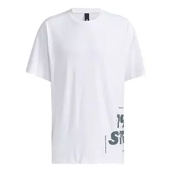 Футболка adidas Alphabet Printing Casual Round Neck Short Sleeve White, белый