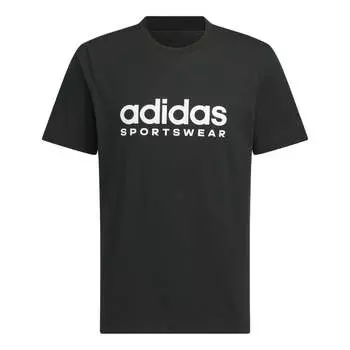 Футболка adidas Big Linear Logo T-shirt Asia Sizing 'Black White', черный