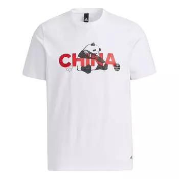 Футболка adidas China Tee M 2 Printed Crew Neck Short-sleeved White, белый