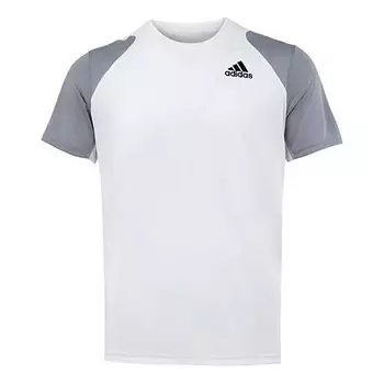 Футболка adidas Colorblock Logo Sports Training Short Sleeve Gray White, мультиколор
