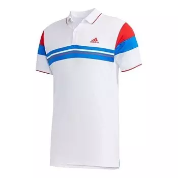 Футболка adidas Colorblock Tennis Sports Short Sleeve Polo Shirt White, мультиколор