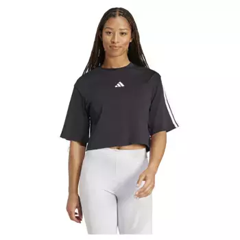 Футболка adidas Essentials 3 Stripes Cotton Loose, черный
