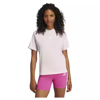 Футболка adidas Essentials 3 Stripes Cotton Loose, розовый