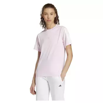 Футболка adidas Essentials 3 Stripes Cotton, розовый