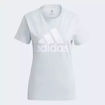 Футболка adidas Essentials Logo, голубой/белый