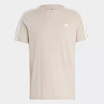 Футболка Adidas Essentials Single Jersey 3-Stripes Sportswear, бежевый