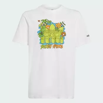 Футболка Adidas Graphic Stoked Beach, белый