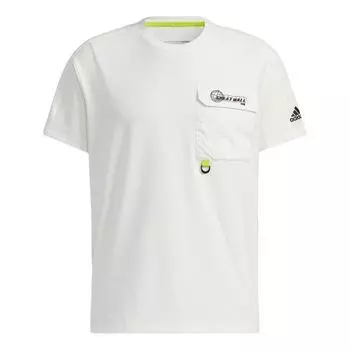Футболка adidas Gw Ss Tee Outdoor Round Neck Pullover Sports Short Sleeve White T-Shirt, белый