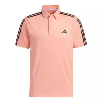 Футболка adidas HEAT.RDY 3-Stripe Short Sleeve Polo Shirt 'Wonder Clay', розовый