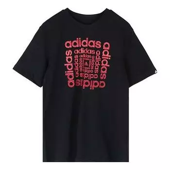 Футболка adidas HYPRRL DMSN T Letter Logo Sports Breathable Short-sleeve Tee Men Black, черный