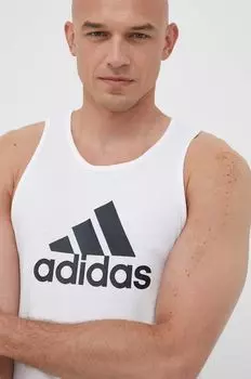 Футболка Adidas из хлопка adidas, белый