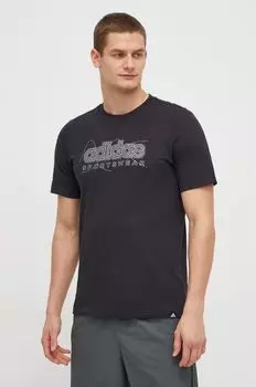 Футболка Adidas из хлопка adidas, черный