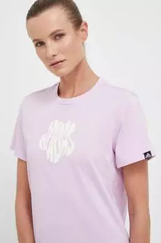 Футболка Adidas из хлопка adidas, розовый