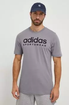 Футболка Adidas из хлопка adidas, серый