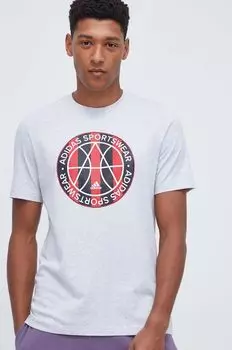 Футболка Adidas из хлопка adidas, серый