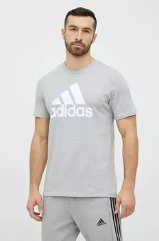 Футболка Adidas из хлопка adidas, серый