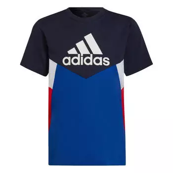 Футболка Adidas kids хлопок синяя/черная