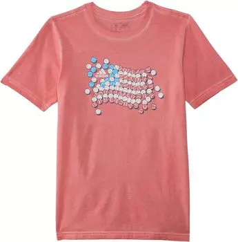 Футболка adidas Kids SS Bball Flag Pigment Tee(Big Kid), цвет LT RED
