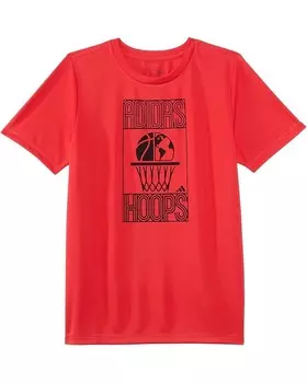 Футболка adidas Kids SS Poly Sport Tee(Big Kid), цвет Bright Red