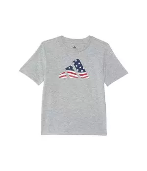Футболка adidas Kids Usa Flag Logo Tee, цвет Medium Grey Heather