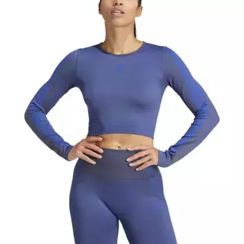 Футболка adidas Knit long sleeve, синий