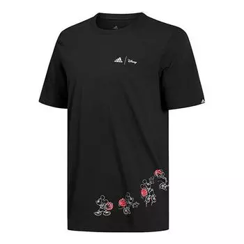 Футболка adidas Logo Alphabet Printing Round Neck Short Sleeve Black GL3221, черный