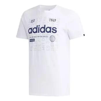 Футболка adidas Logo Printing Round Neck Casual Sports Short Sleeve White FM6279, белый