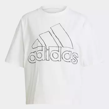 Футболка Adidas Logo Women's Short Sleeve, белый/темно-серый