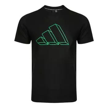 Футболка adidas M Fi Gfx Tee Athleisure Casual Sports Round Neck Short Sleeve Black, черный