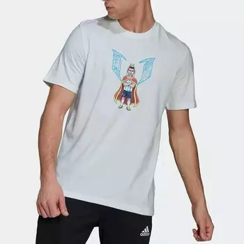 Футболка Adidas MESSI Short Sleeve, светло-голубой/принт