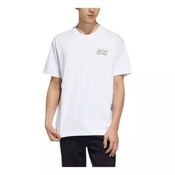 Футболка Adidas neo Alphabet Micro Mark Round Neck Short Sleeve White T-Shirt, Белый
