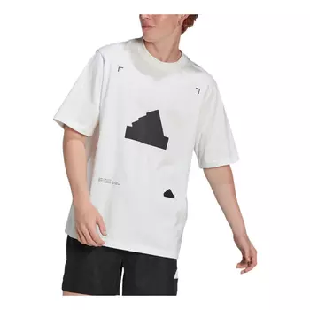 Футболка Adidas New Oversized Tee Logo Loose Pullover Round Neck Short Sleeve White T-Shirt, Белый