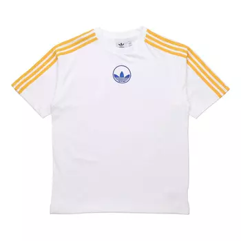 Футболка Adidas originals 3 STRIPE CIRCLE Sports Short Sleeve White, Белый